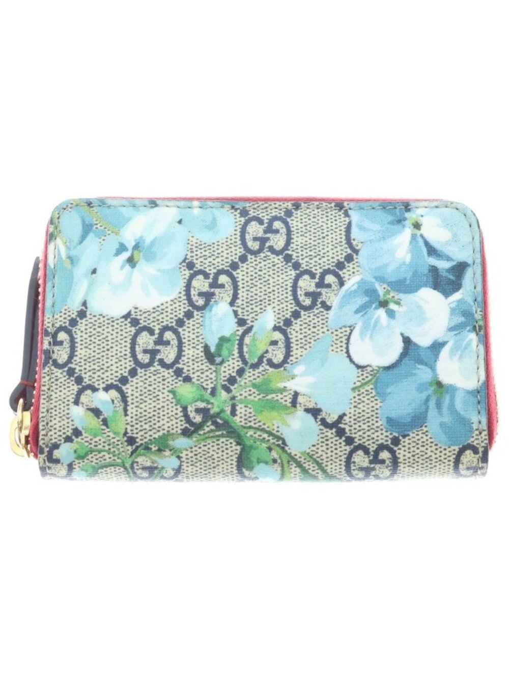 Gucci GG Blooms Compact Wallet Floral Bifold Blue Beige - Picture 1 of 7
